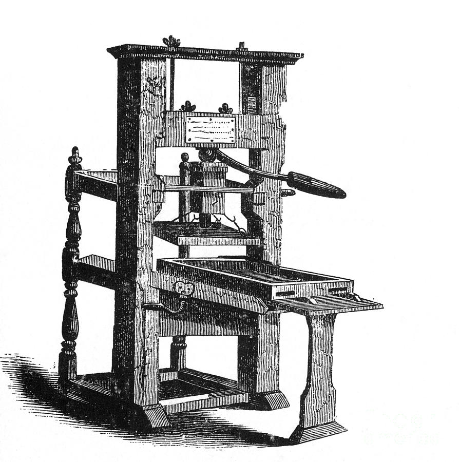 Benjamin Franklins Printing Press Photograph by Science Source