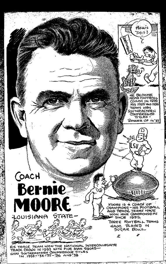 Football Drawing - Bernie Moore by Steve Bishop