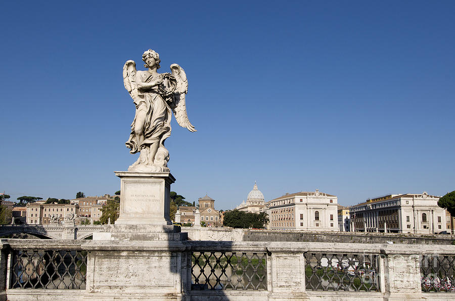 Tiber Photograph - Bernini Statue On The Ponte Sant Angelo. Rome by Bernard Jaubert Tiber Photograph - Bernini Statue On The Ponte Sant Angelo. Rome by Bernard Jaubert