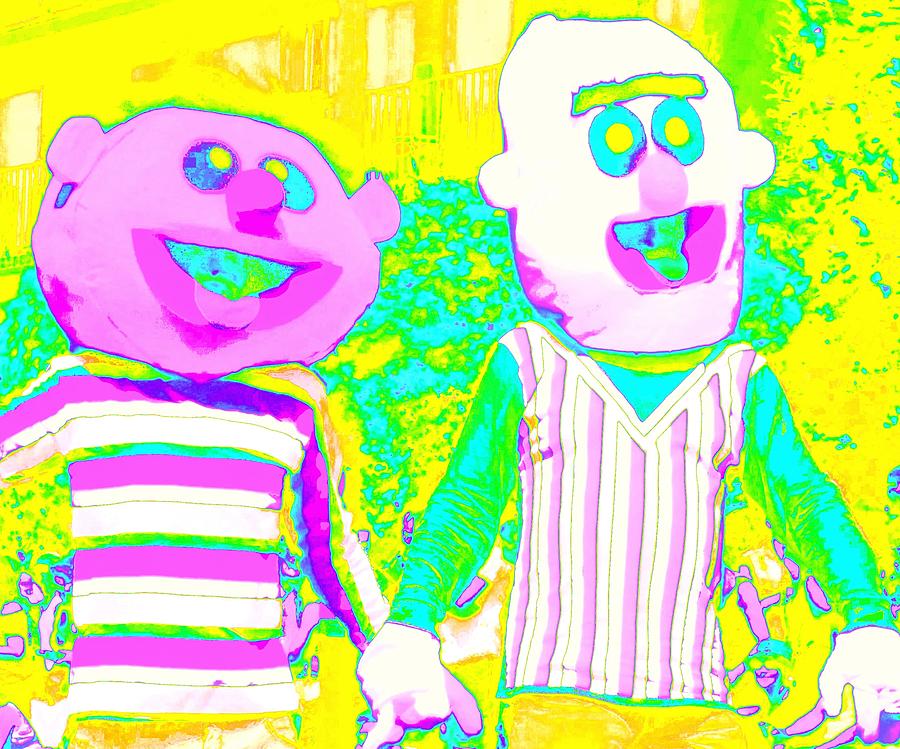 Bert And Ernie Hold Hands Digital Art by Randall Weidner