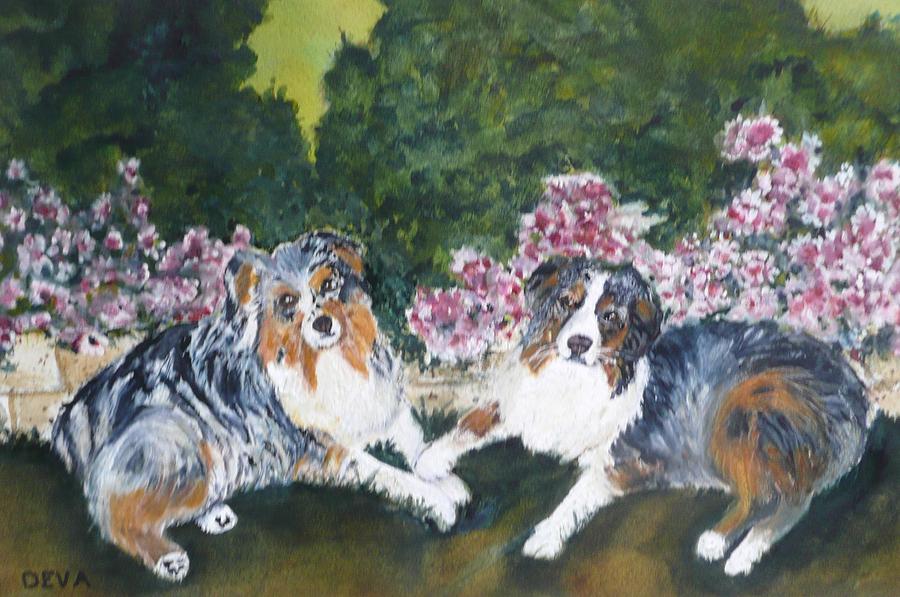 Dog Painting - Best Buddies by Deva Claridge