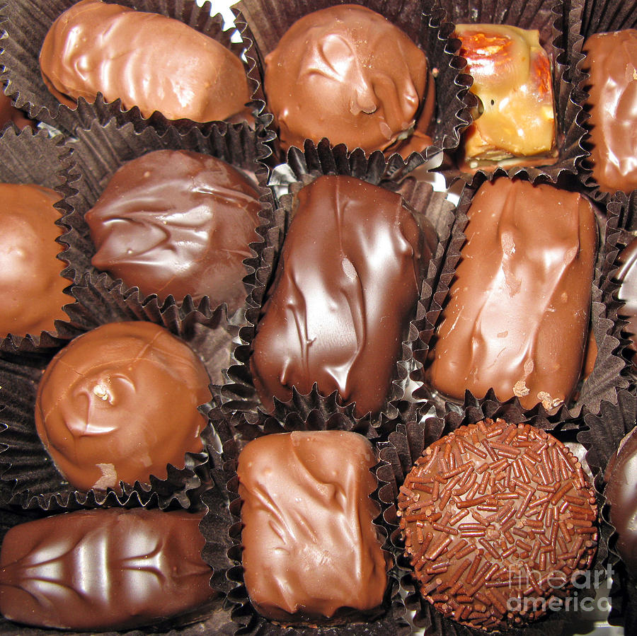 Still Life Photograph - Best Collection of Chocolate Sweets Square 01 by Ausra Huntington nee Paulauskaite