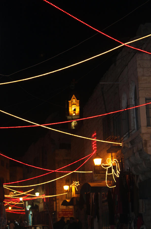 Bethlehem Street at Night Photograph by Munir Alawi