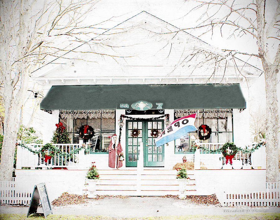 Christmas Photograph - Beths Tea Shop and Cafe by Elizabeth Thomas