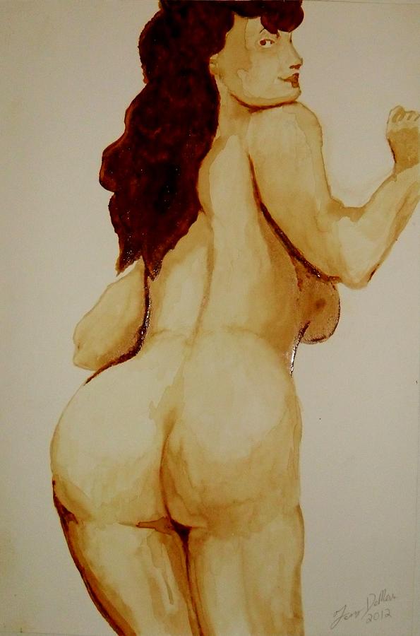 Coffee Painting - Bettie Page Liberated by Terry DeMars