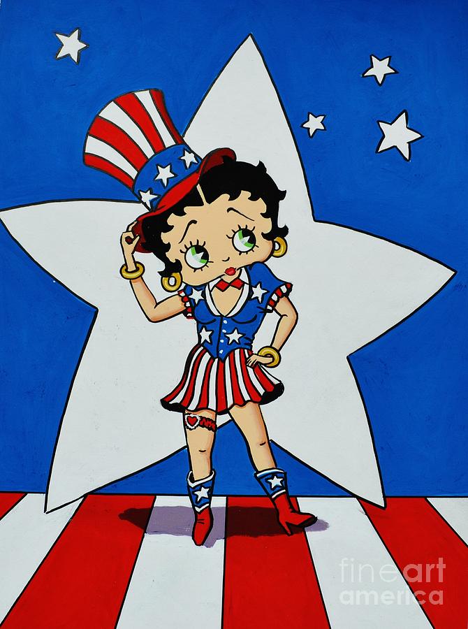 Betty Boop Independance Day Painting By Thomas Kolendra Fine Art America