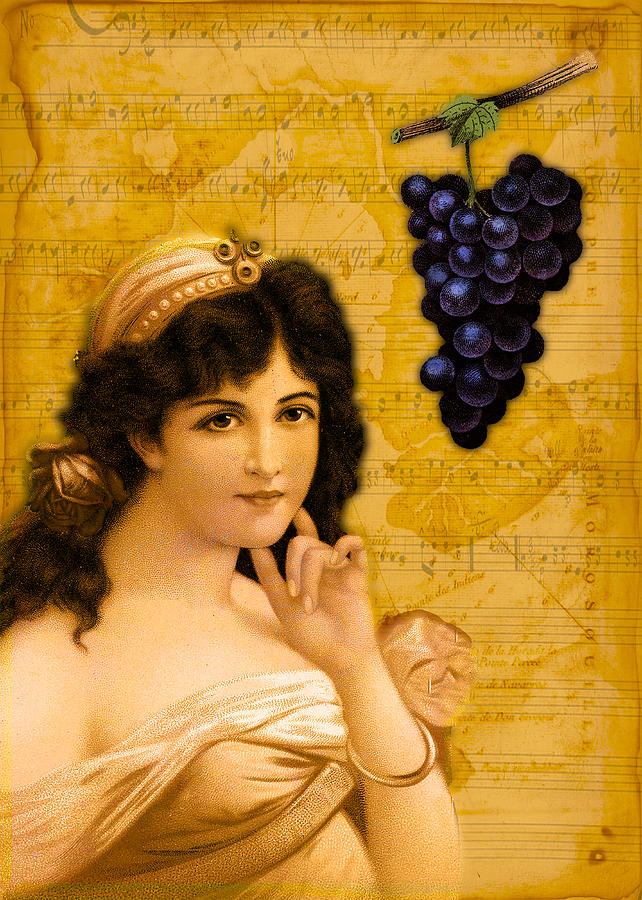 Grape Digital Art - Beulah Peel Me a Grape by Sarah Vernon