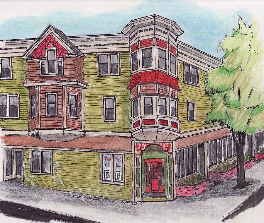 Beverly Victorian Store Drawing by Paul Meinerth