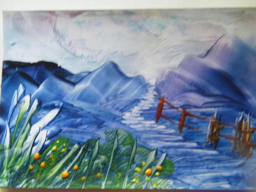 Mountain Painting - Beyond the trails by Donna Bird