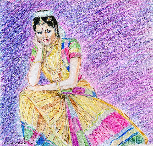 Bharatanatyam Drawing - Bharatanatyam by Bharath Reddy