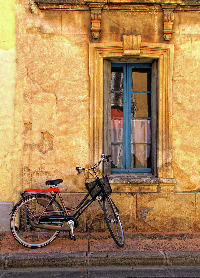 Architecture Photograph - Bicycle and Window in France by Dave Mills