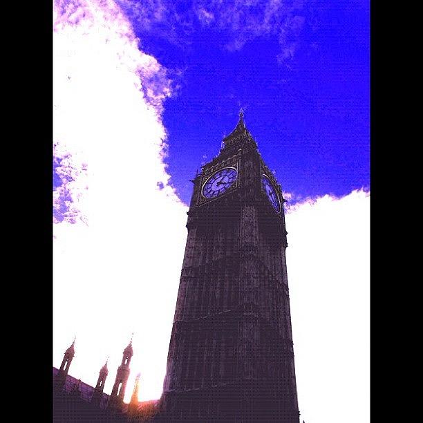 London Photograph - Big Ben In Big Clouds by Avril O