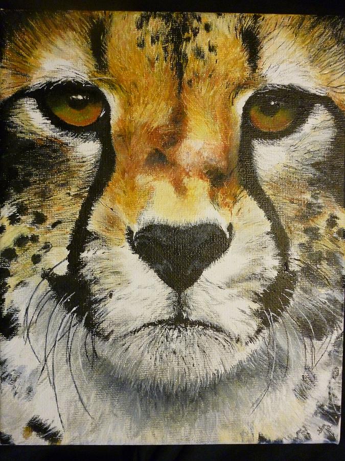 Big Cat Eyes Original Oil Painting 8 X 10 On Wrapped Canvas Provide
