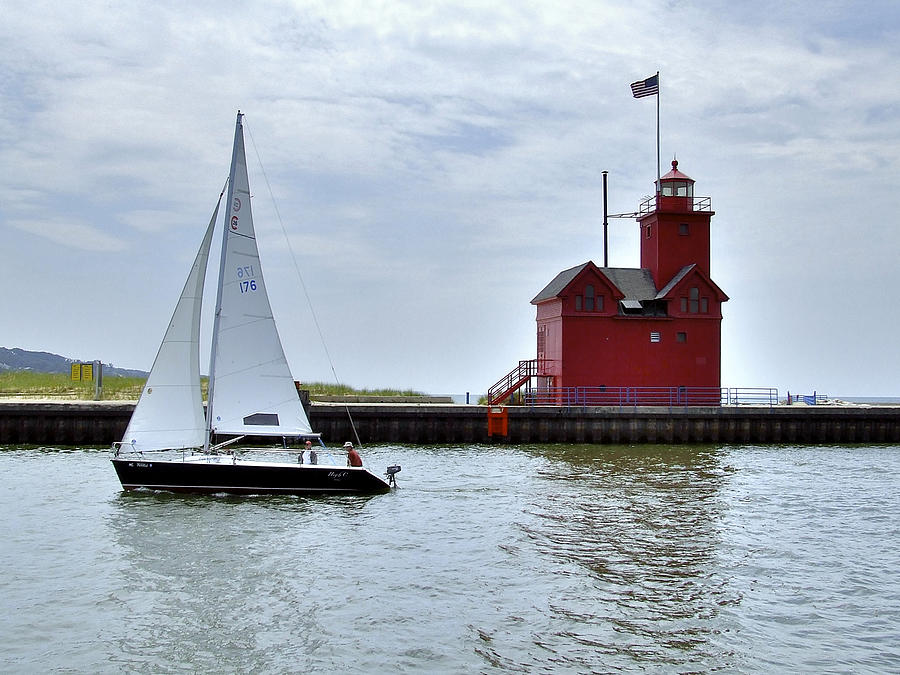 Big Red And Small Sail Photograph by Richard Gregurich