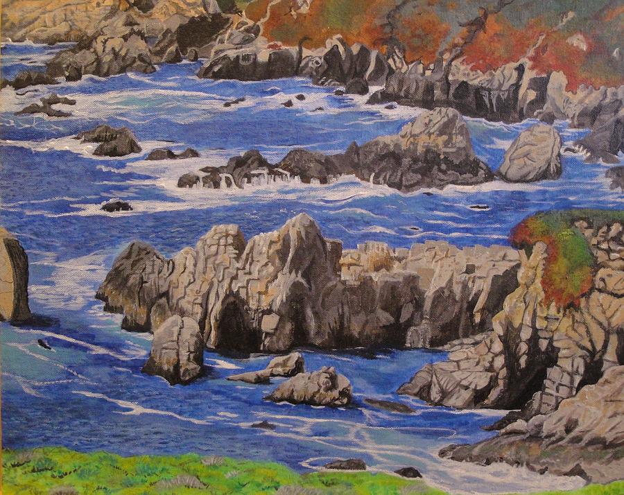 Big Sur Rocks and Tides Painting by Jenny Nichols - Fine Art America
