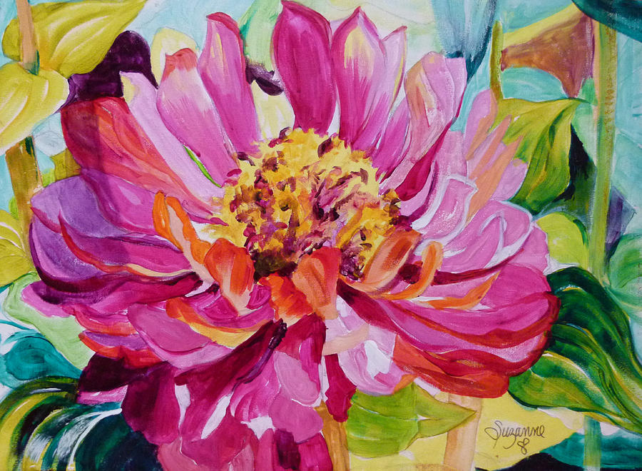 Flowers Still Life Painting - Bigger than Life by Suzanne Willis