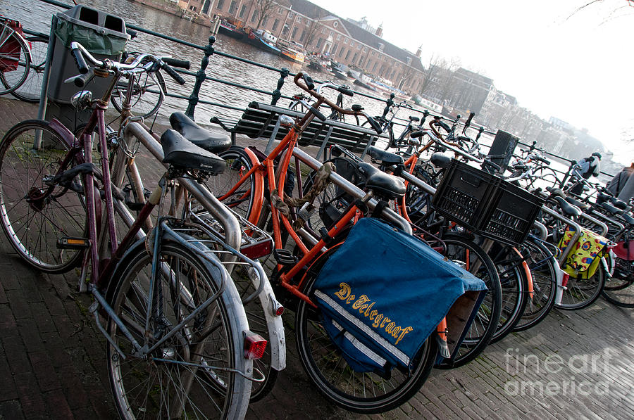 Bikes in Amsterdam Digital Art by Carol Ailles
