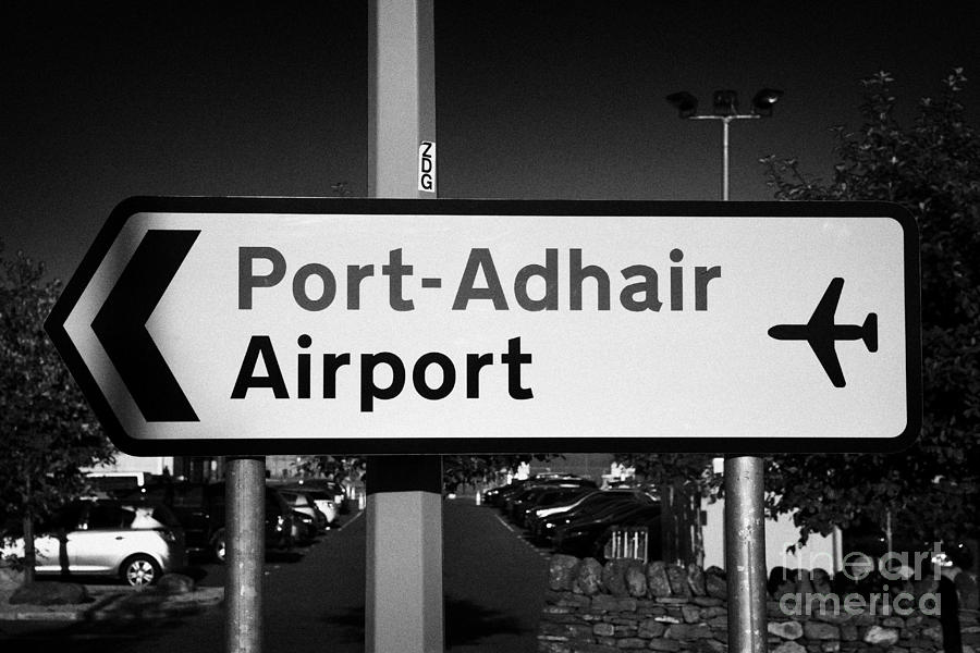 Airport Photograph - Bilingual Sign For Inverness Airport In Scots Gaelic And English Highland Scotland Uk by Joe Fox