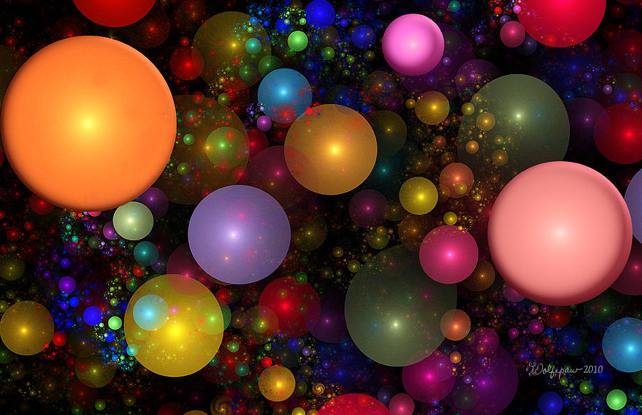 Abstract Digital Art - Billions of Bubbles by Peggi Wolfe