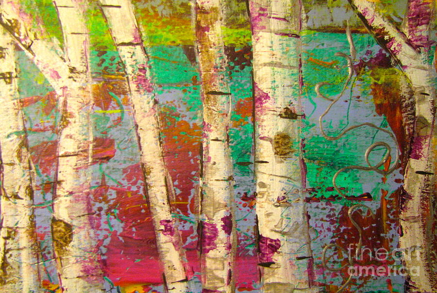 Birch 1 Painting by Jacqueline Athmann