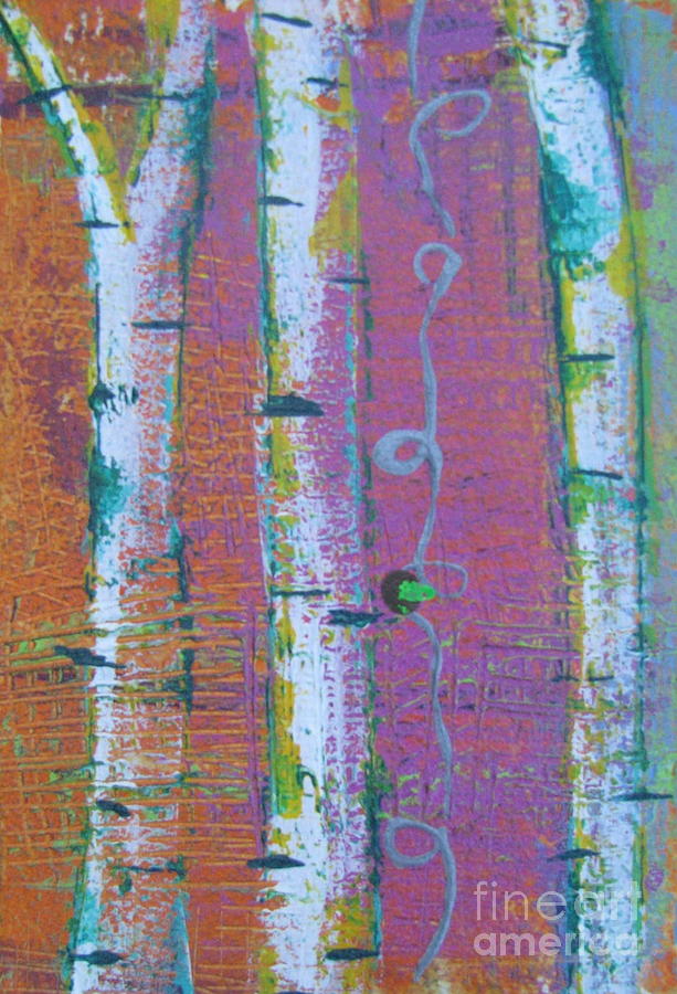 Birch 3 Painting by Jacqueline Athmann