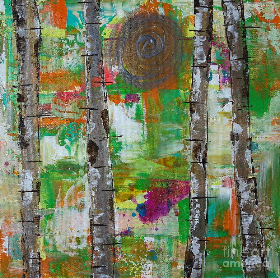 Birch 4 Painting by Jacqueline Athmann