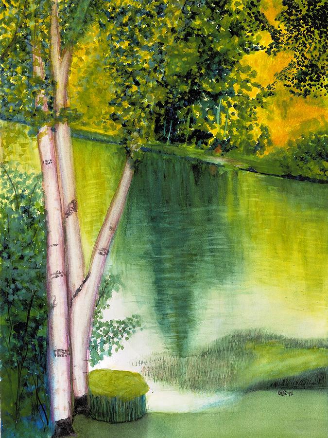 Birch Pond 1 Painting by David Bartsch
