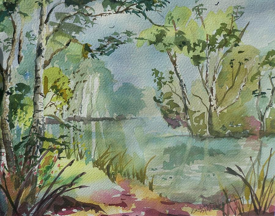 Birch Pond Painting by Barbara McGeachen
