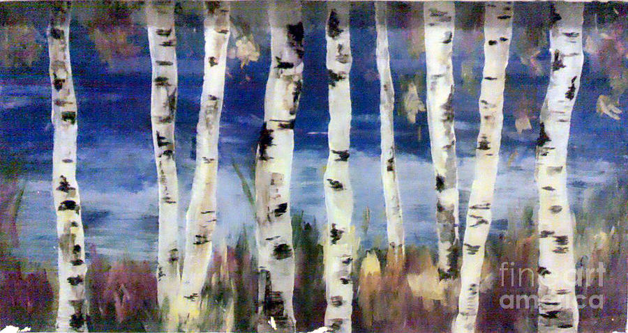 Nature Painting - Birches by Cathy Weaver