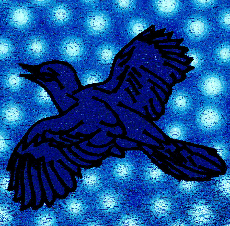 Bird Against Stars Painting by Steve Fields