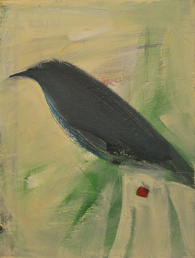 Bird and Red Berry c Painting by Tim Nyberg