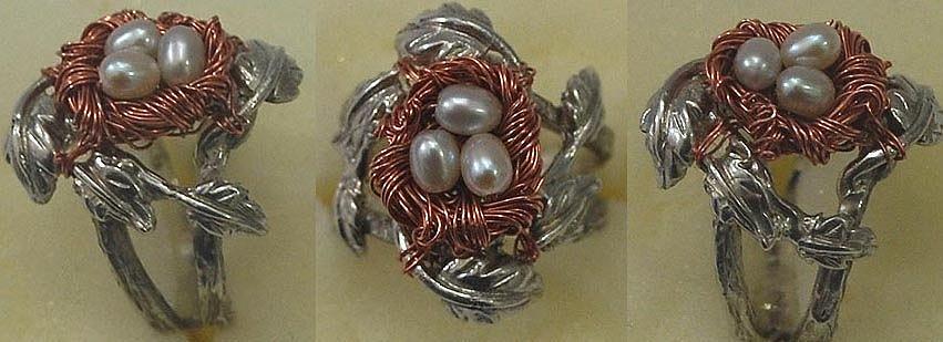 Nature Jewelry - Bird Nest Ring by Michelle  Robison