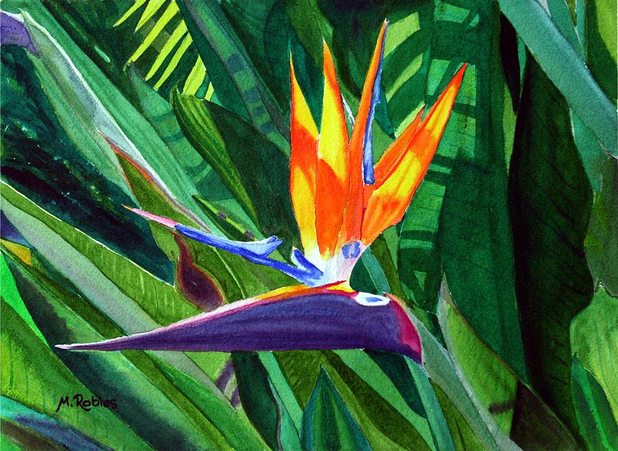 Flowers Still Life Painting - Bird-of-Paradise by Mike Robles