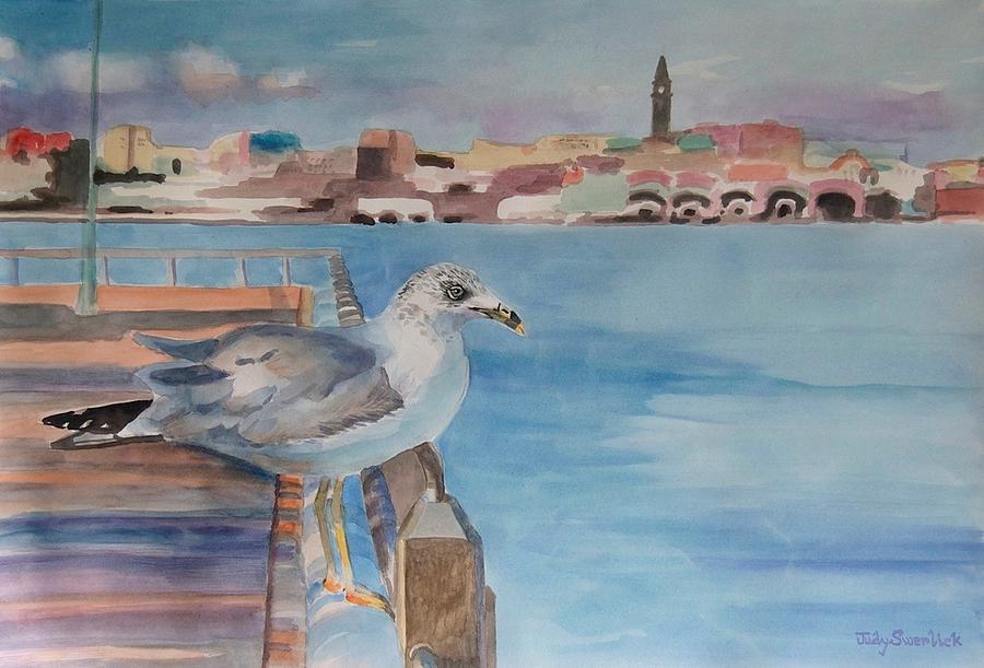 Bird on the Hudson Painting by Judy Swerlick