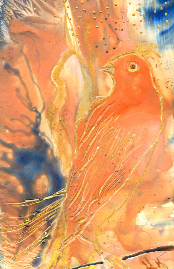 Bird Story Painting by Heather Hennick