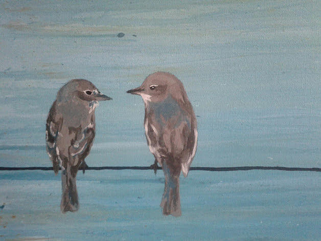 Birds on a Wire Painting by Kendall Schuller - Fine Art America