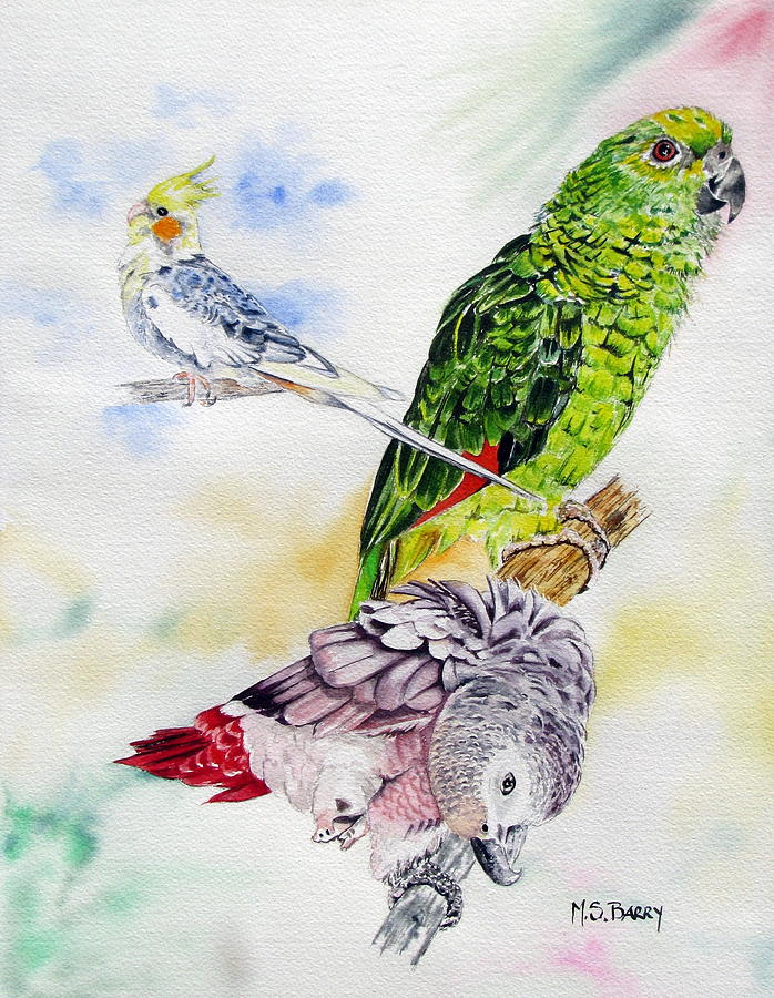 Birds Past and Present Painting by Maria Barry