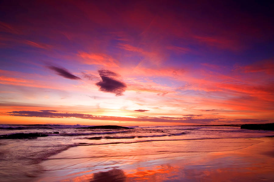 Birubi Point Sunset Photograph by Paul Svensen