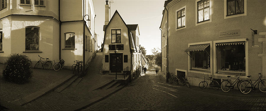 Bisected Street Visby Photograph by Jan W Faul