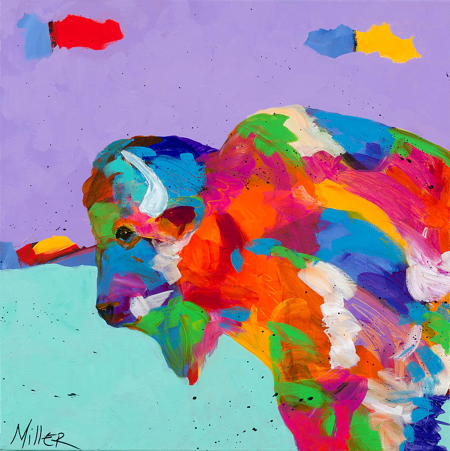 Bison Ablaze Painting by Tracy Miller - Fine Art America