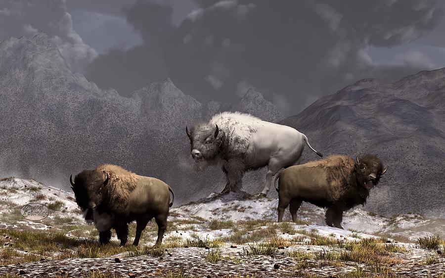 Bison King Digital Art by Daniel Eskridge