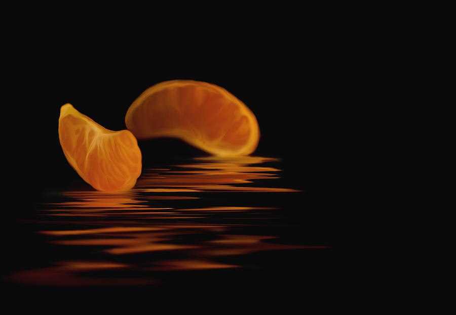 Fruit Photograph - Black and Orange  by Ivelina G