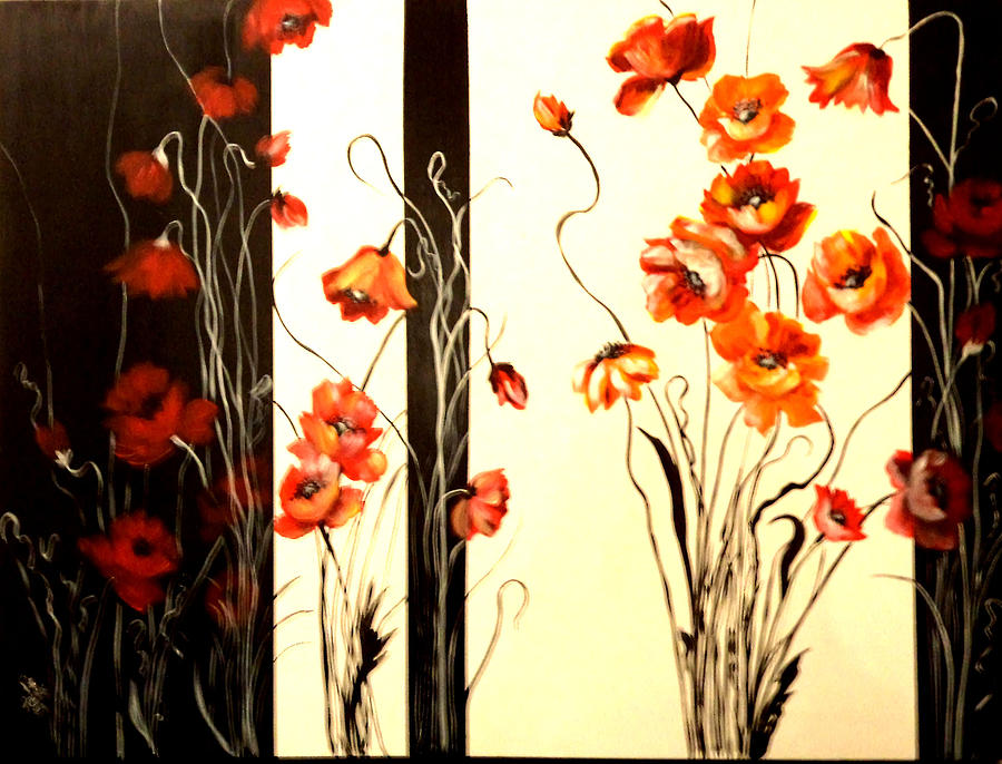 Black And White And Red All Over Painting By Patricia Rachidi