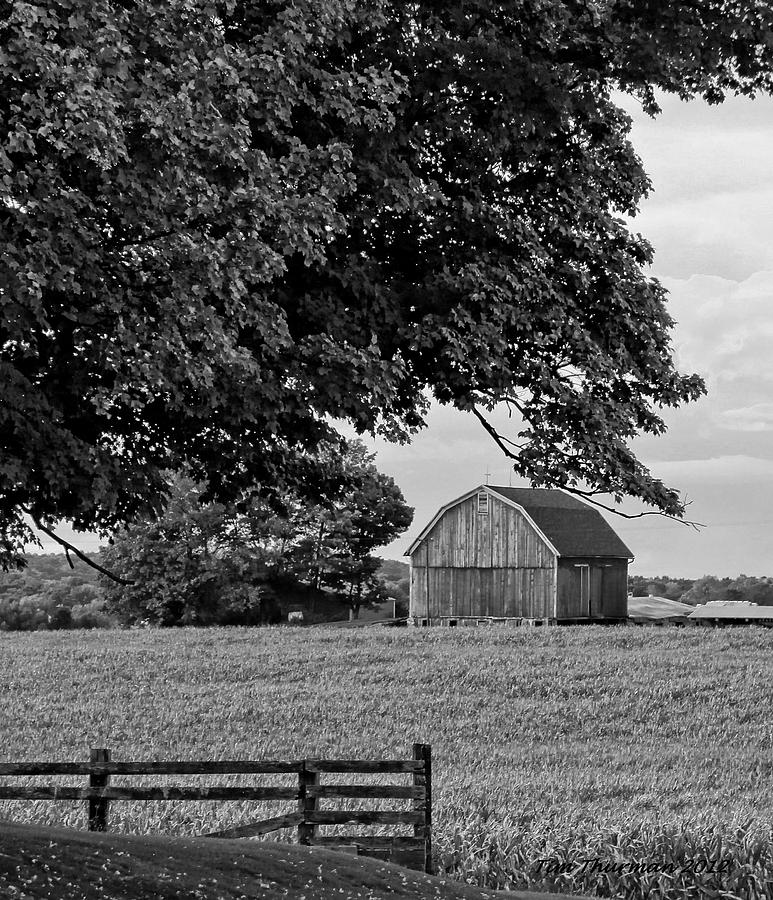 Barn Photograph - Black and White Barn by Timothy Thurman