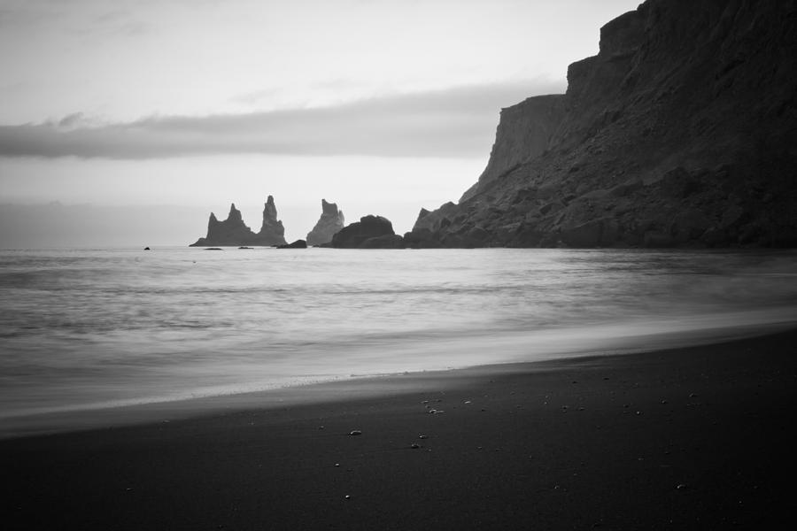 Black and White Cliffs of Vik Photograph by Anthony Doudt