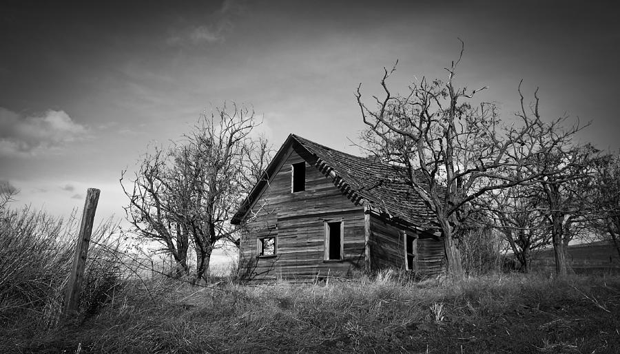 Black and White Farm House Photograph by Steve McKinzie