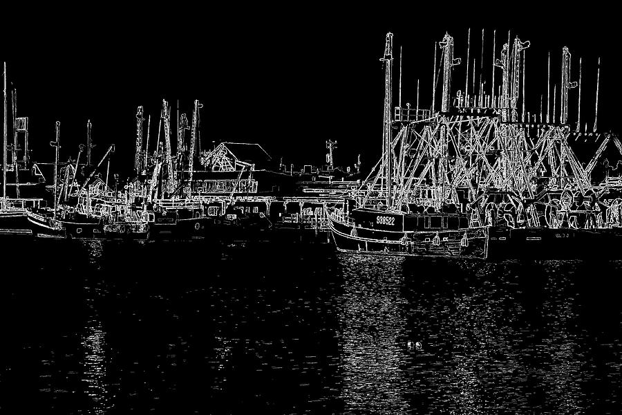 Black and White Fishing Boats Photograph by Tom Singleton