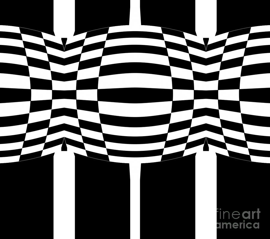 Black And White Digital Art - Black and White Geometric Abstract Art No.286. by Drinka Mercep