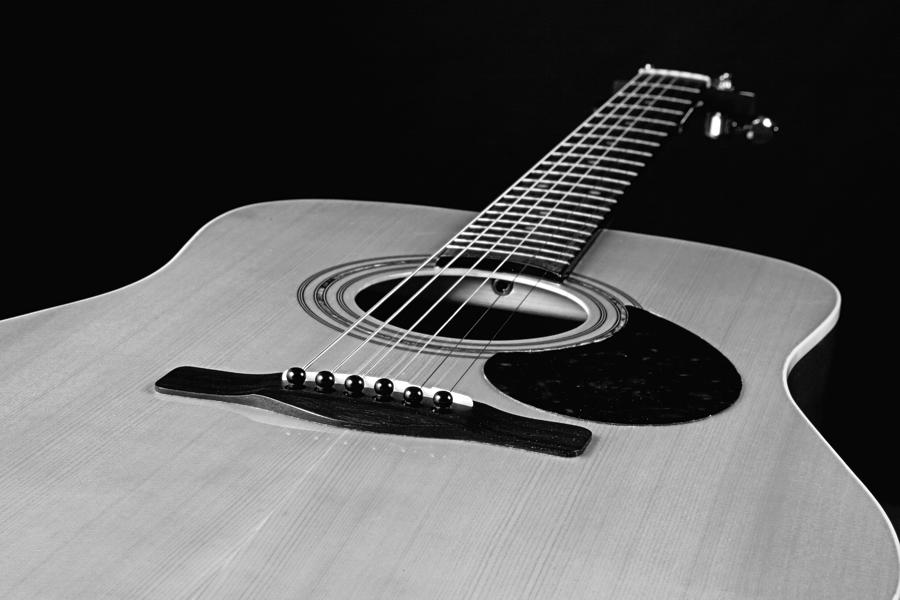 Black and White Guitar Photograph by M K Miller - Pixels