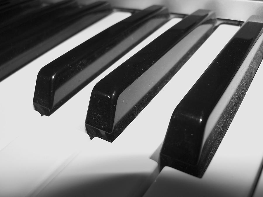 Black and White Keyboard2 Photograph by Corinne Elizabeth Cowherd
